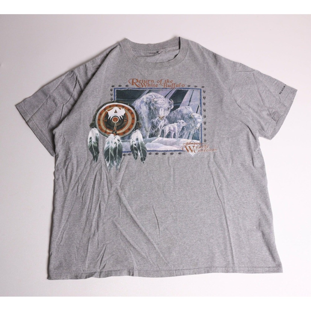 Vintage 90s Bergquist Wildlife Collection Return White Buffalo Graphic T-Shirt